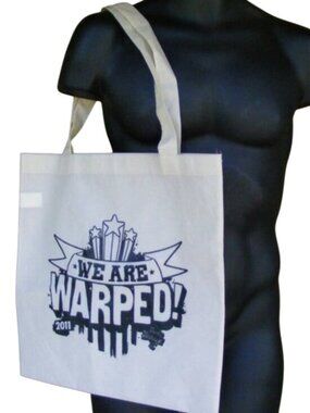 WE ARE WARPED 2011 Tote, FLAT!! Beige & Black